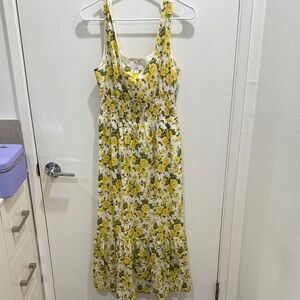 J. Crew Yellow Floral Maxi Dress